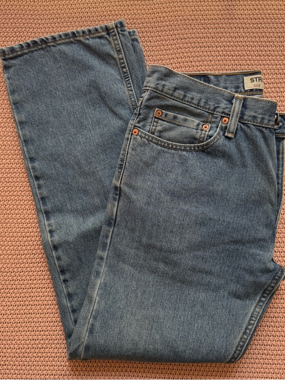 Levi's Men's 505 Straight-Leg Jeans in Blue Denim